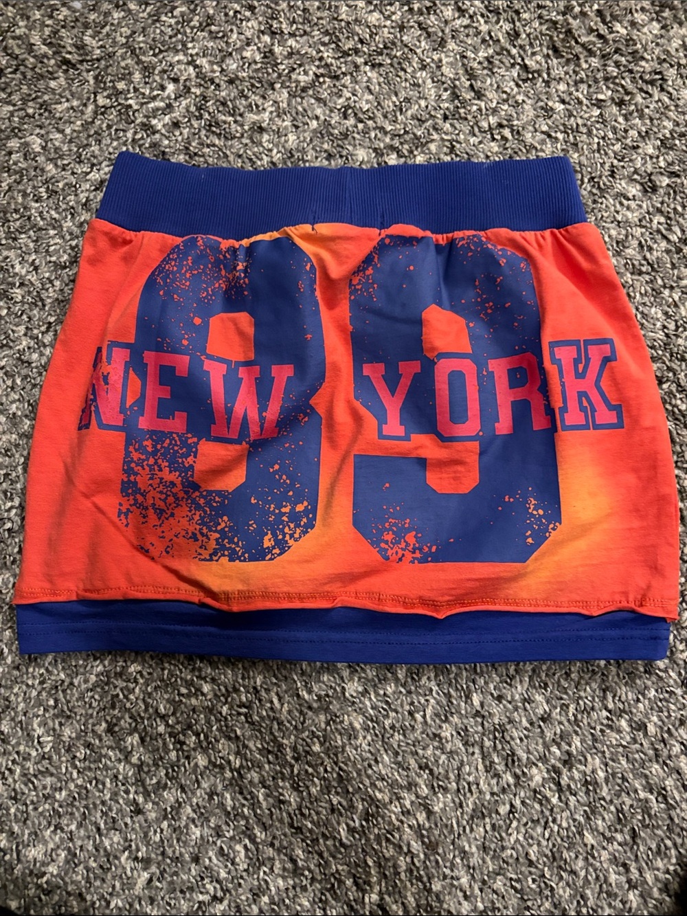PrettyLittleThing Orange and Blue Mini Skirt - Picture 3 of 3